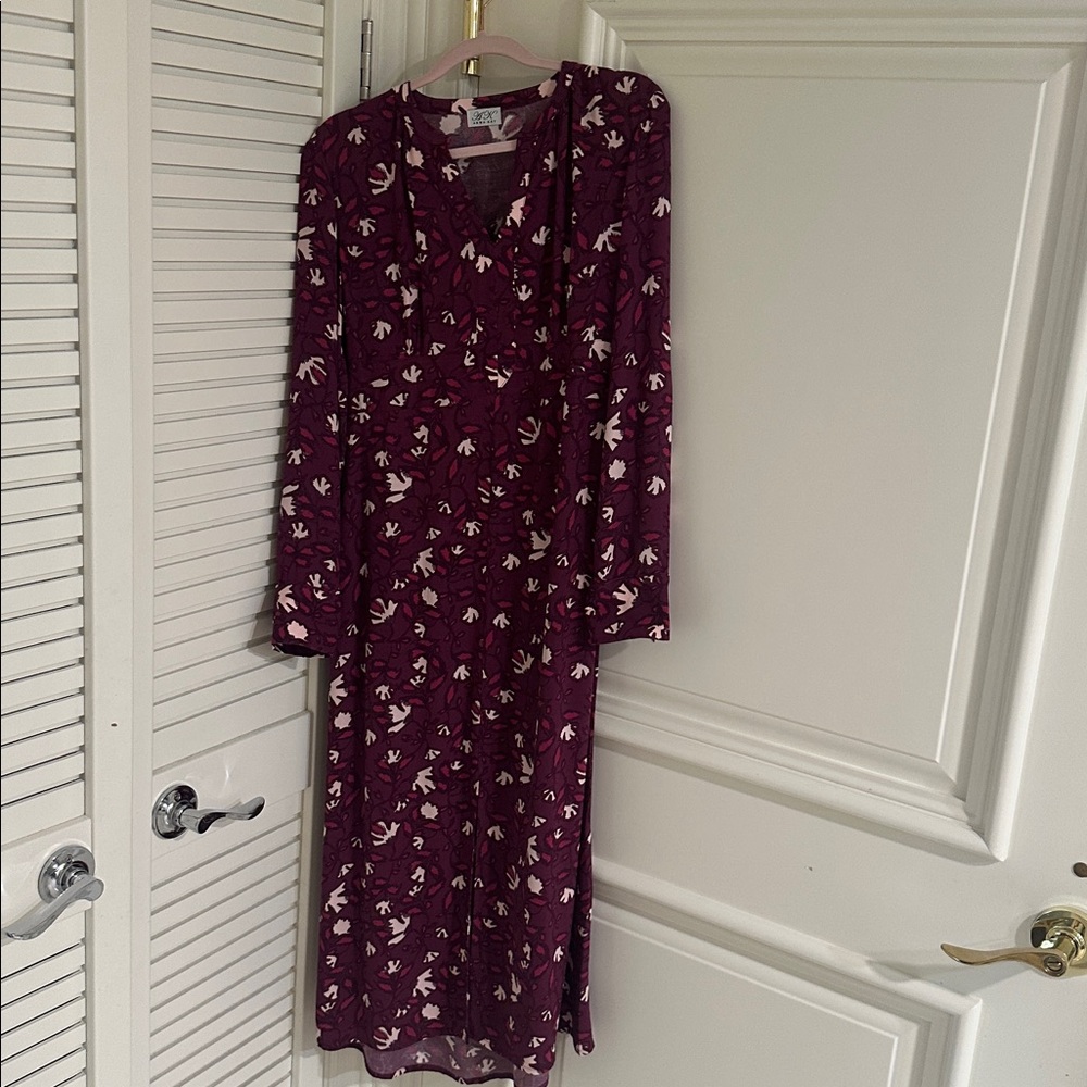 Purple Floral Long Sleeve Dress